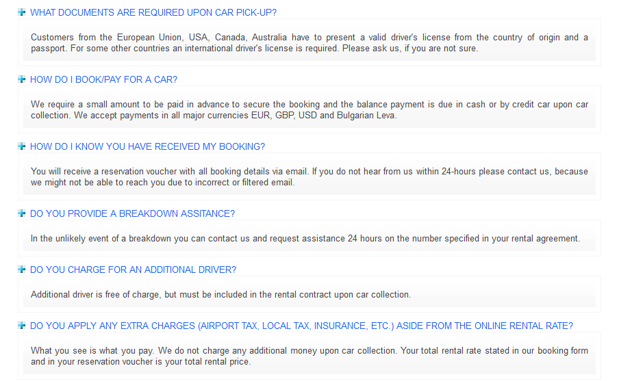 Bulgaria car rental - FAQ
